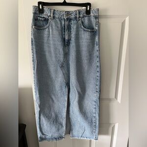 Long Denim skirt with slit